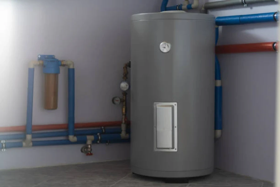 A residential heating boiler