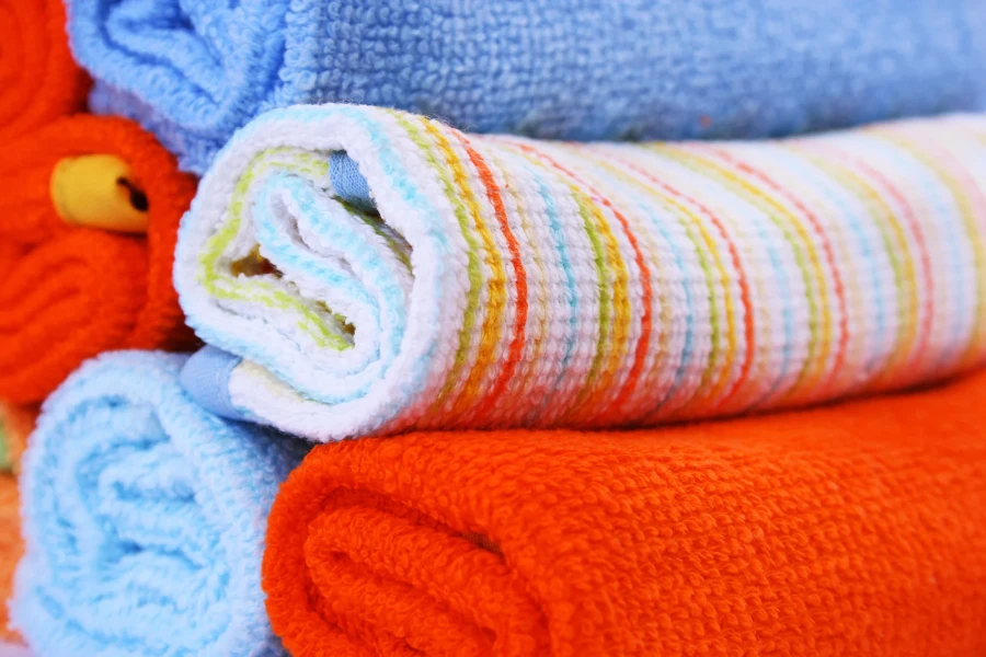 a set of colorful towels