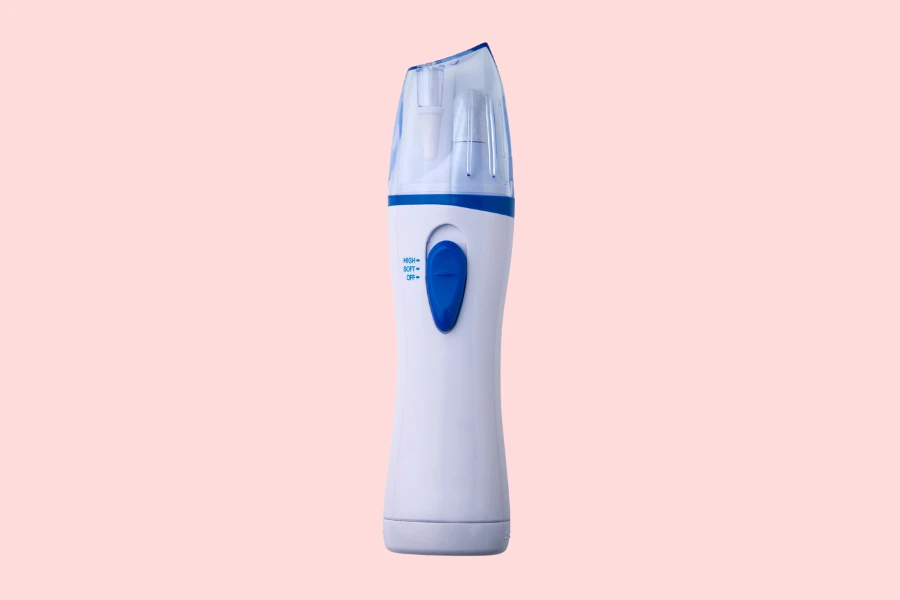 A waterproof callus remover on a pink background
