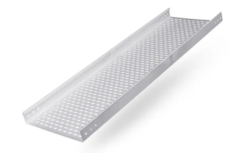 A white cable tray