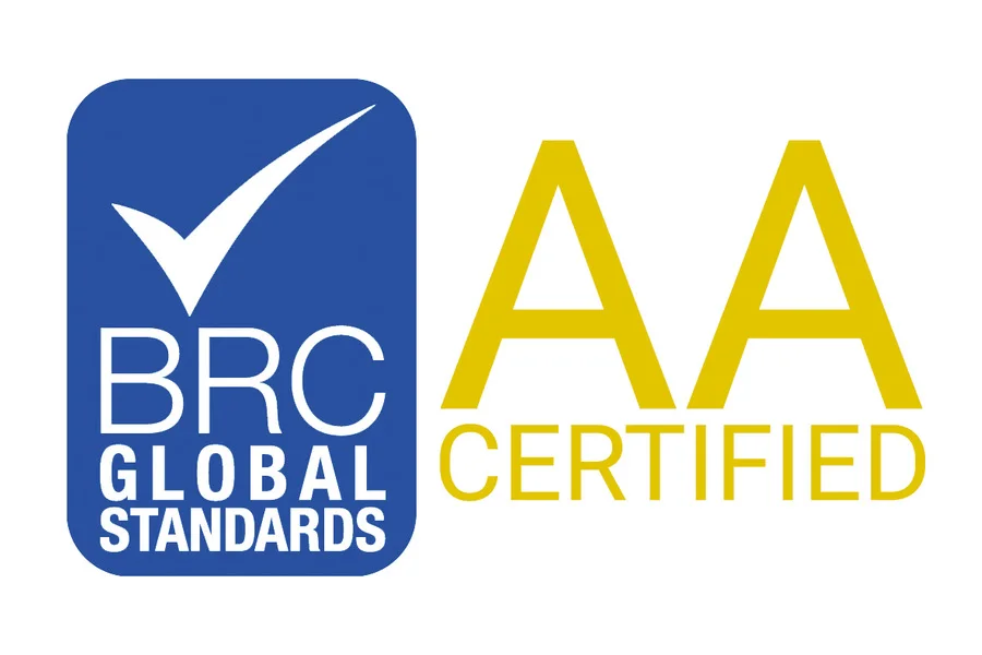 Logo rating AA berdasarkan standar kemasan makanan BRC