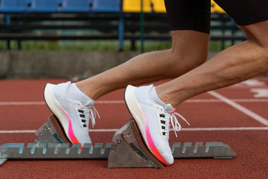 An athlete in stability running shoes