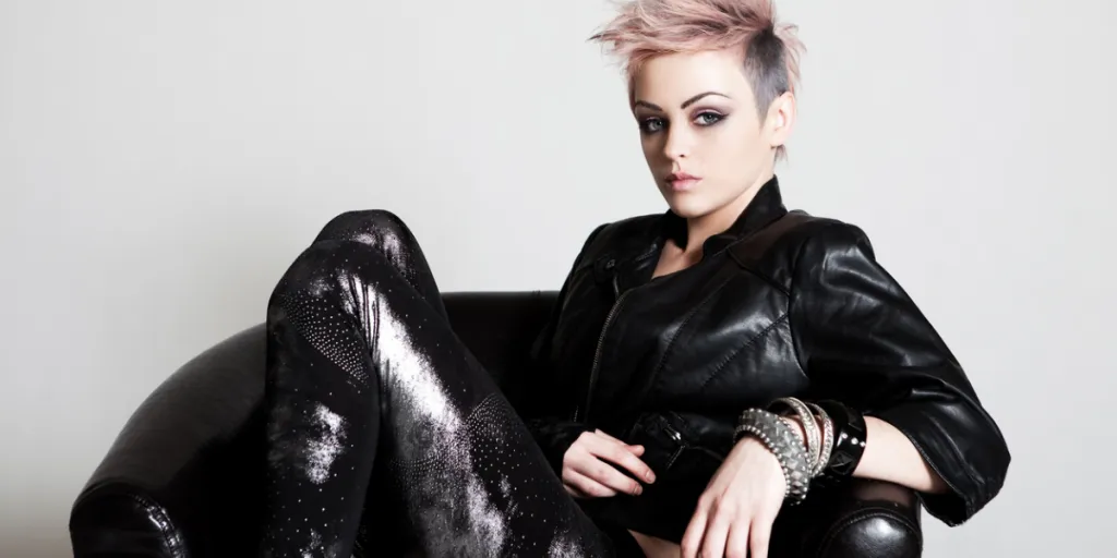 attractive young girl in punk attire