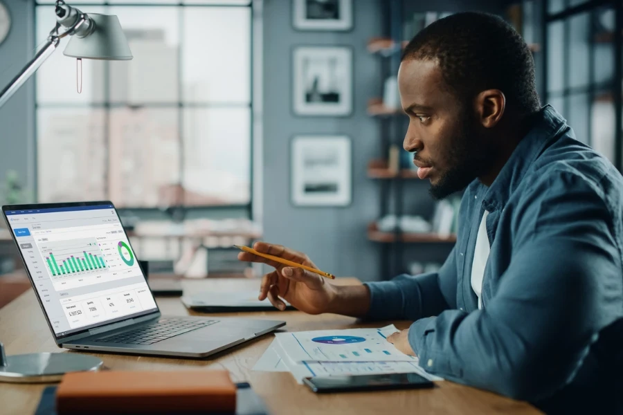 businessman working on the laptop