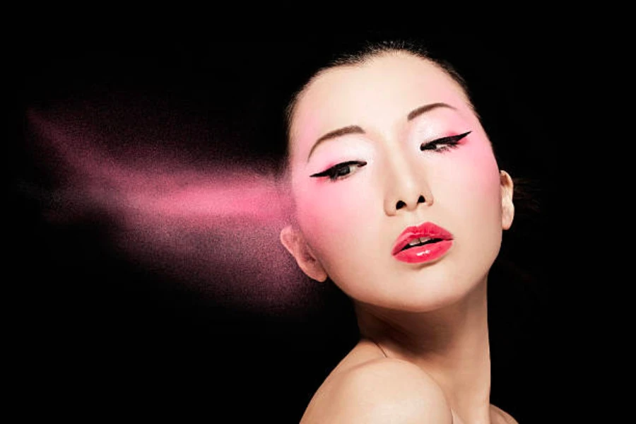 Chinese woman wearing vivid makeup