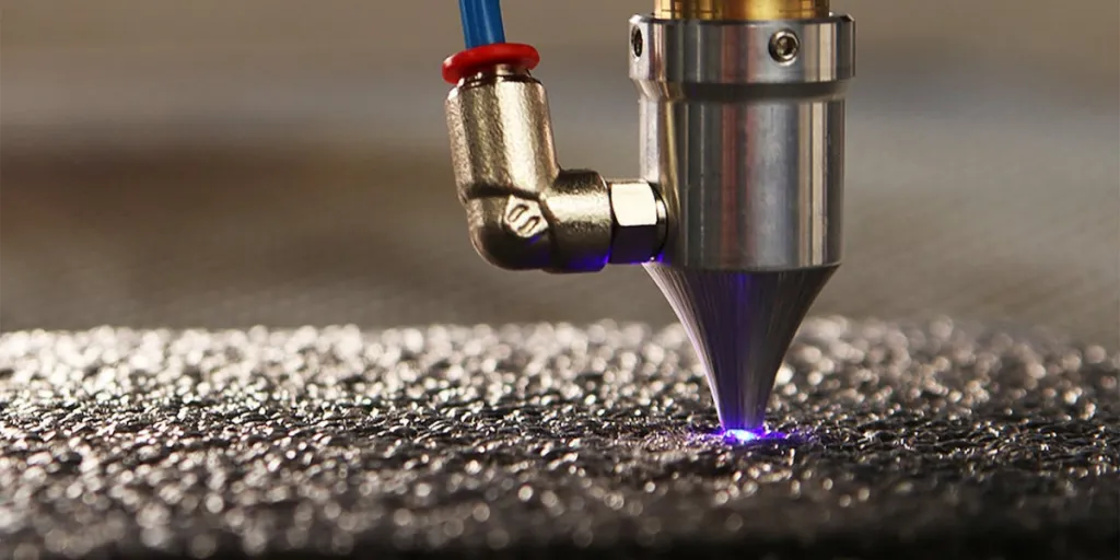 close-up shot of a CNC laser