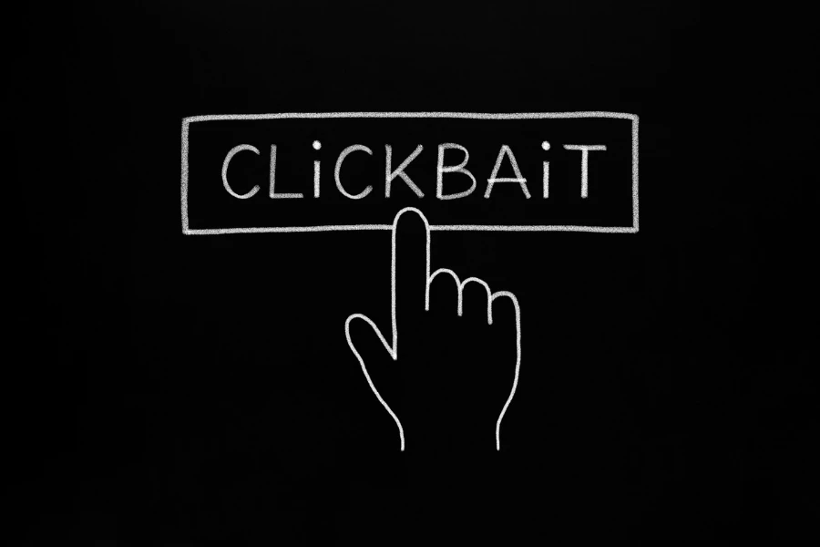 concept of hand cursor clicking clickbait button