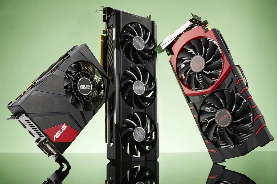 dedicated graphics cards of different sizes