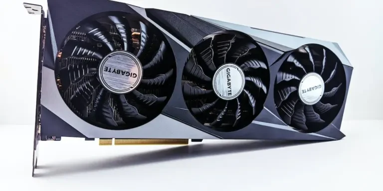 graphics card resting on its side
