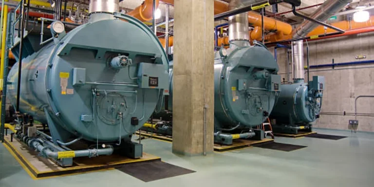 Industrial boilers in a factory