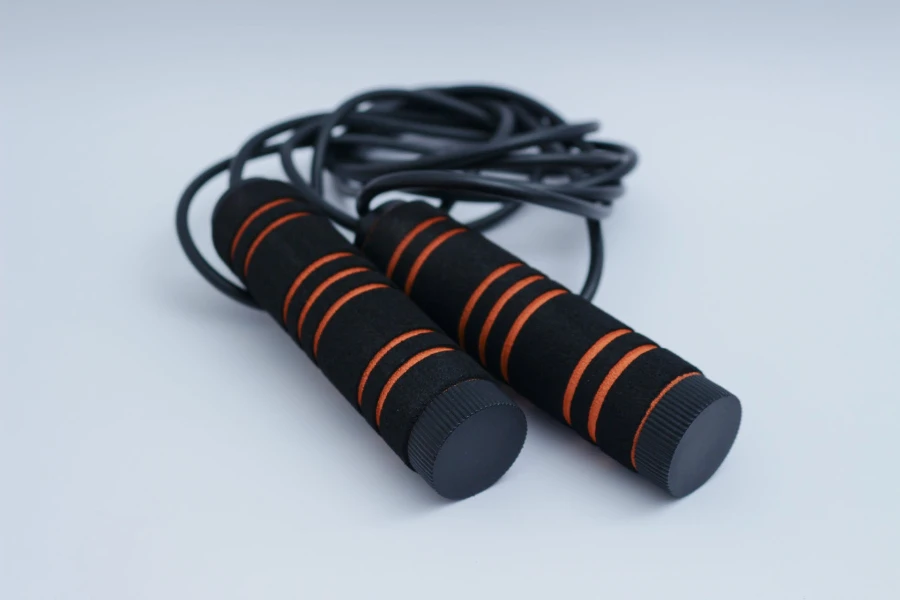 jump rope with a black handle