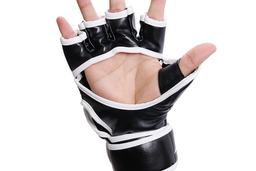 MMA gloves with a fingerless and open-palm design