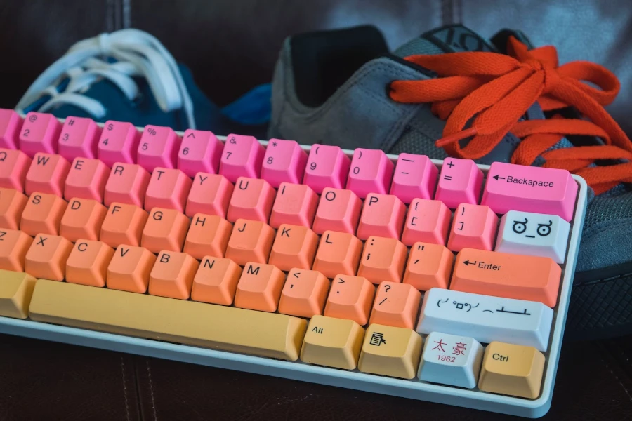 multicolored mechanical keyboard keycaps