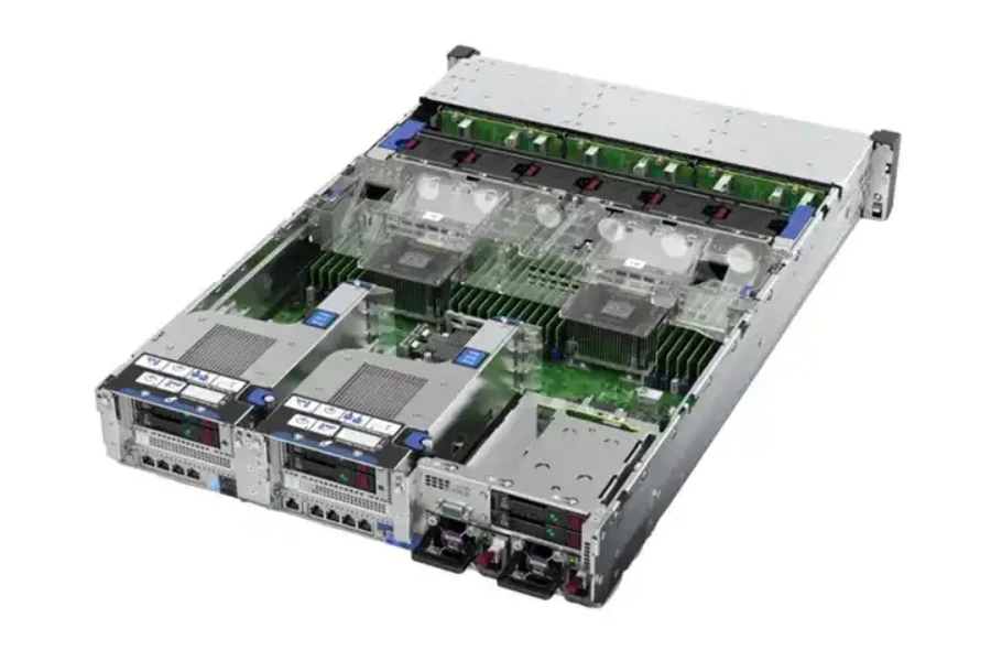 Motherboard server dengan latar belakang putih