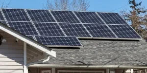 solar panels on house rooftop