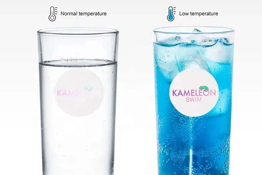 Thermochromatische Aufkleber, die bei Temperaturänderungen sichtbar werden