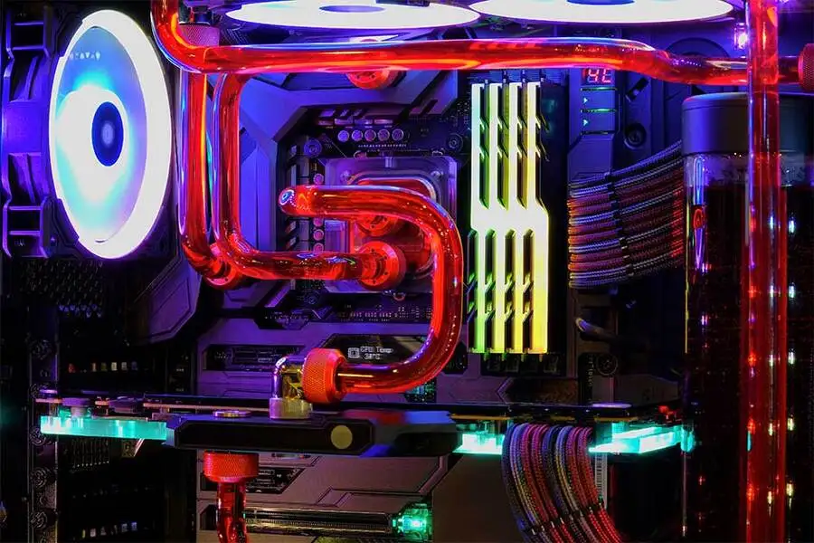 water-cooled graphics card setup