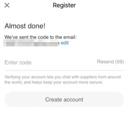 Prompting users to enter the verification code