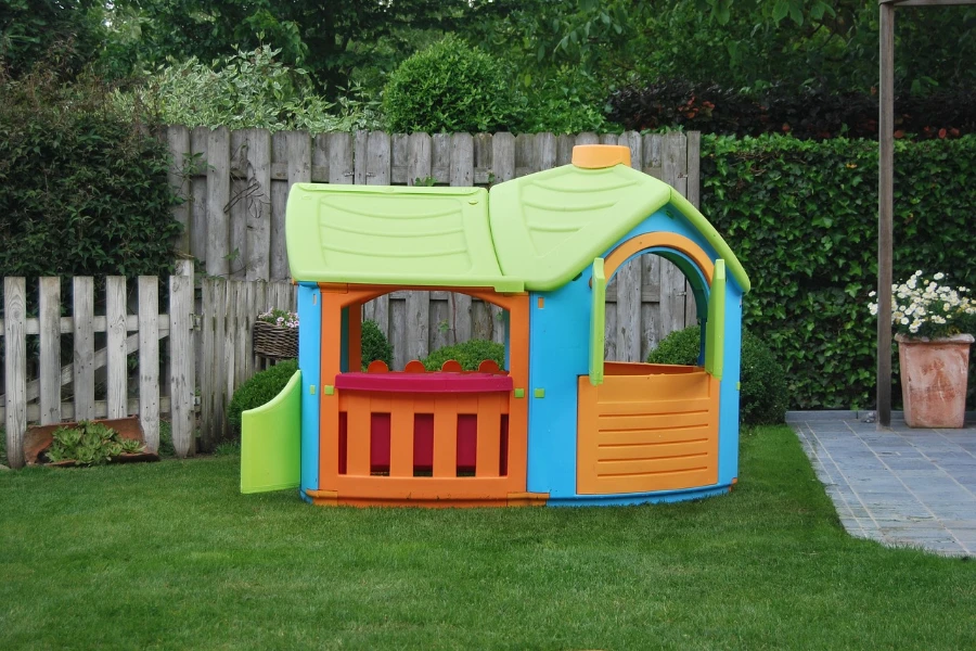 A colorful plastic playhouse