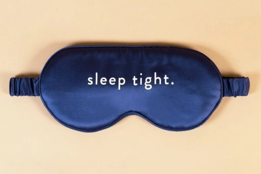 A customized eye mask made with silk fabric