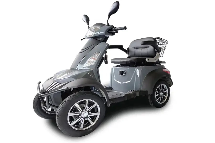 A large-wheeled, heavy-duty mobility scooter
