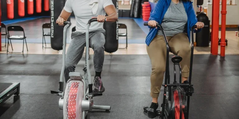 A man doing a cardiovascular exercise