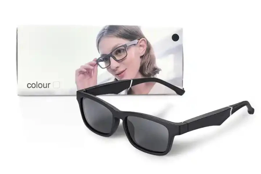 A pair of AR glasses on a white background