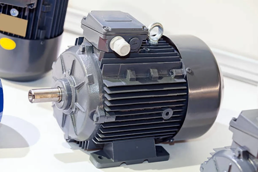 A silver pool pump motor responsible for generating horsepower