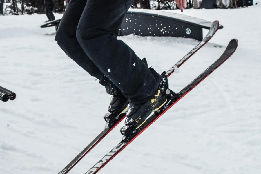A skier on skis with appropriate brake width