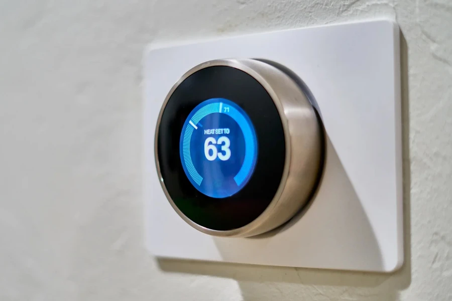 A smart thermostat controlling a home's temperature