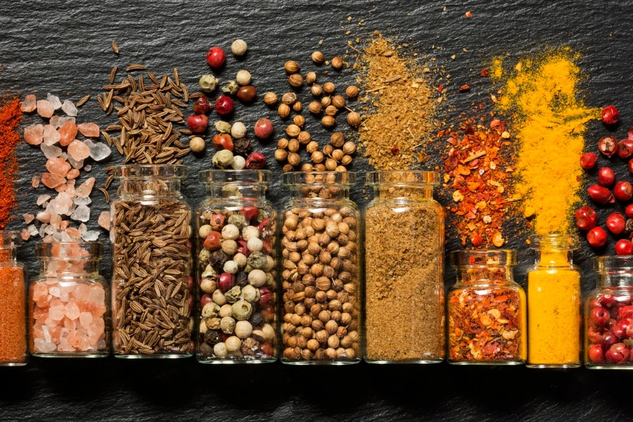 A variety of Indian and Asian spices