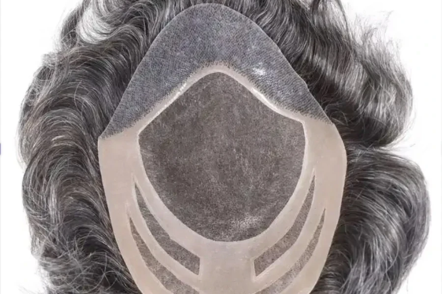 Close-up of a synthetic toupee