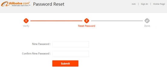 Creating a new password for the account