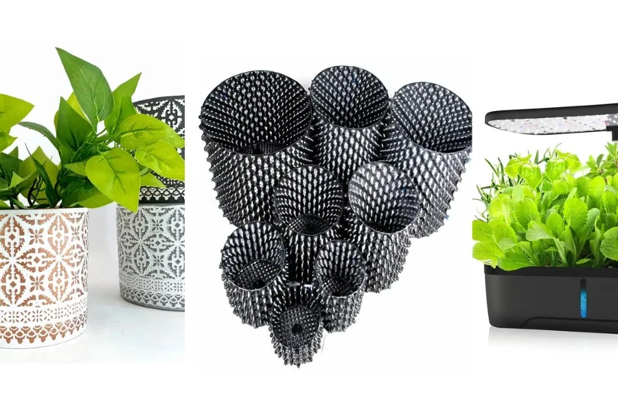 Different indoor plant pots from air pruning pots to hydroponic growing system