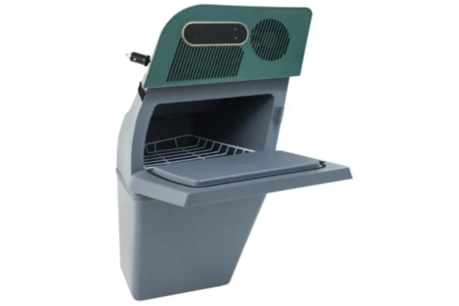 Dual-zone 15L green, black electric cooler for Tesla Model Y