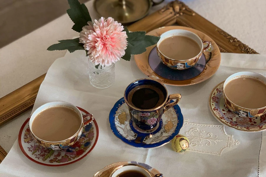 elegant ceramic coffee set