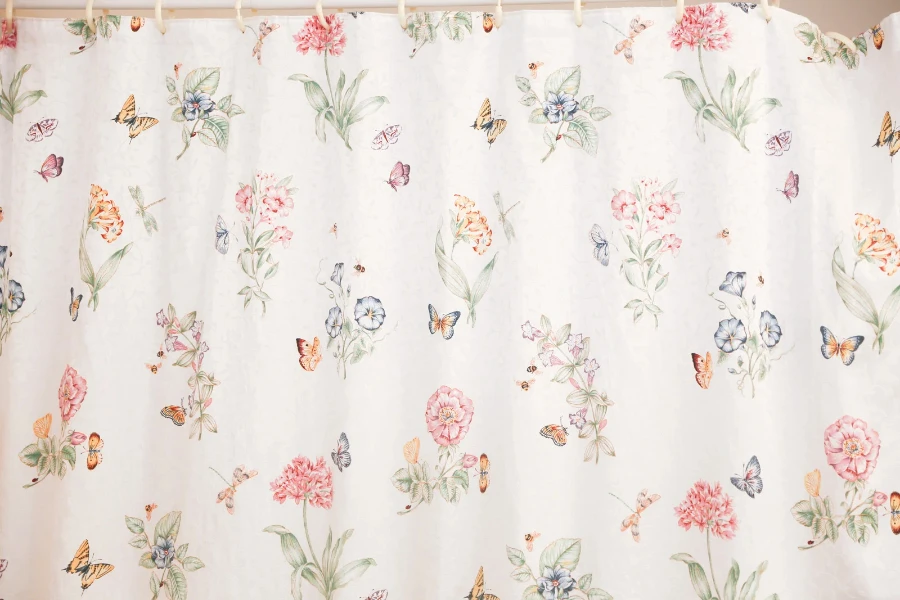 Floral shower curtain