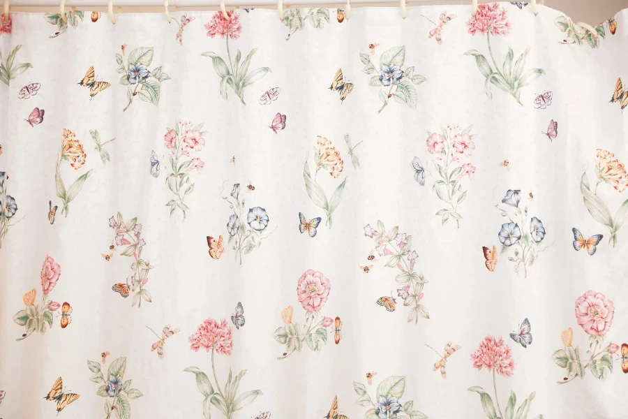 Floral shower curtain