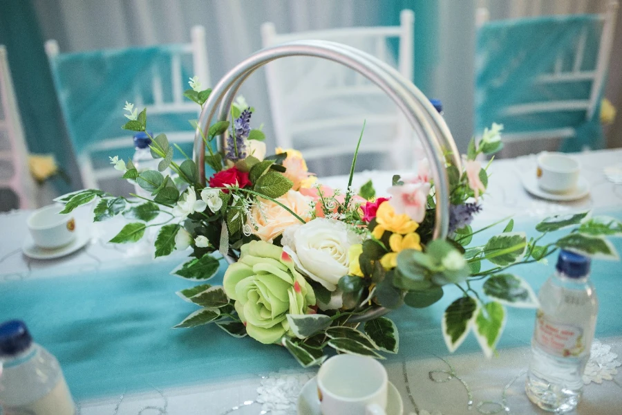 Flowers arranged in a wedding centerpiece
