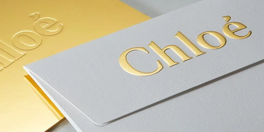 Gold embossed foil-stamped logo