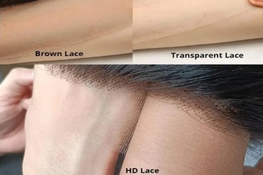 Lacet HD et transparent placé sur les avant-bras pour montrer la différence