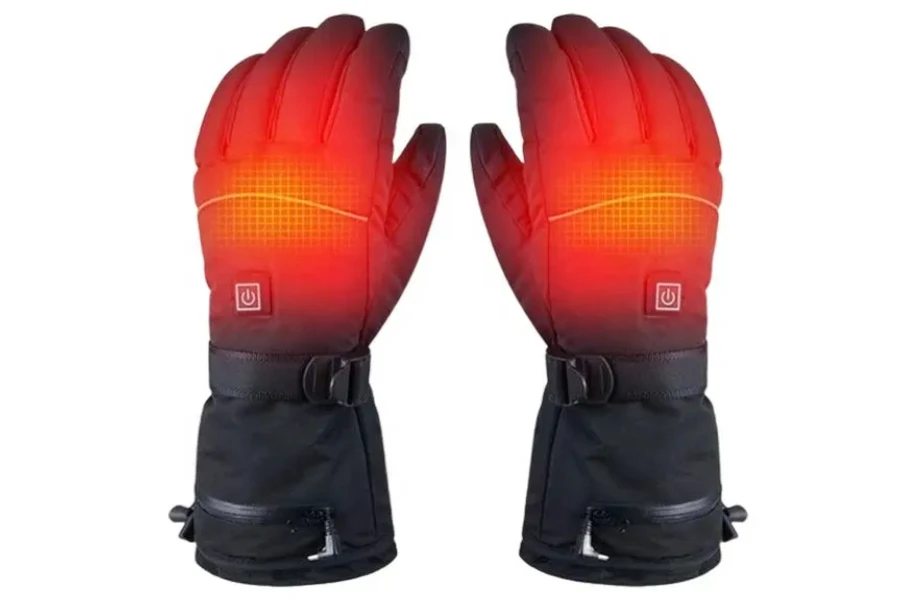 Heated gloves on a white background