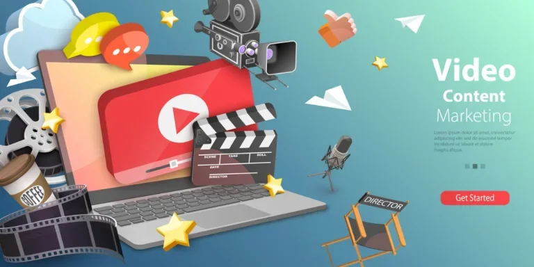 Ilustración del concepto de marketing de contenidos de vídeo