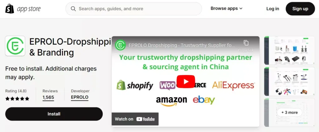 A shopify dropshipping app - Eprolo