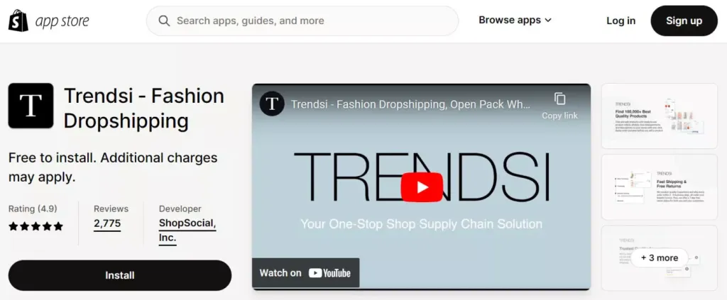 A shopify dropshipping app - Trendsi
