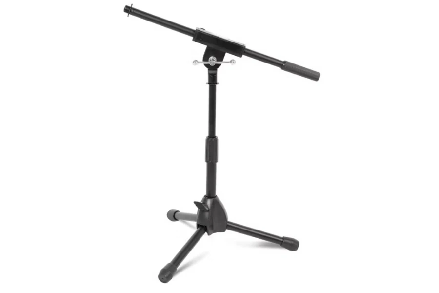 Low-profile mic stand on a white background
