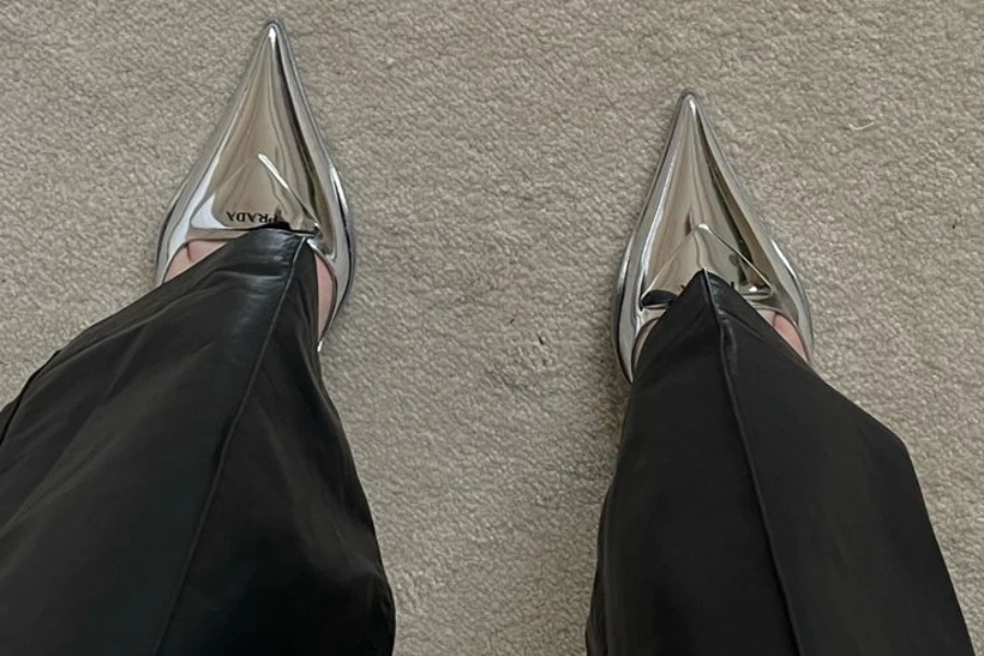 metallic heels