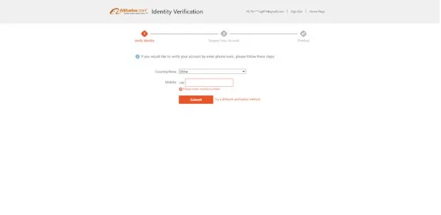 Providing a phone number for account authentification