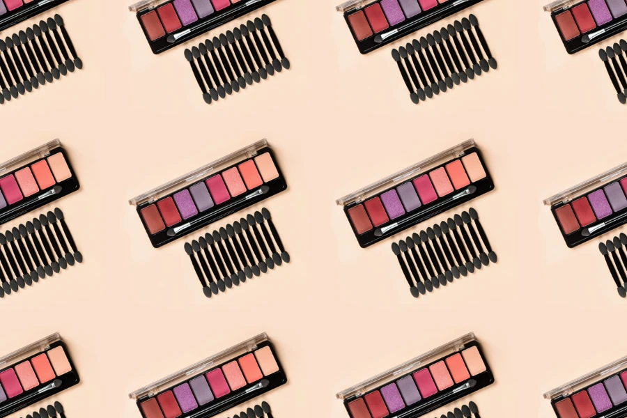 Repeating pattern of a makeup palette product photo
