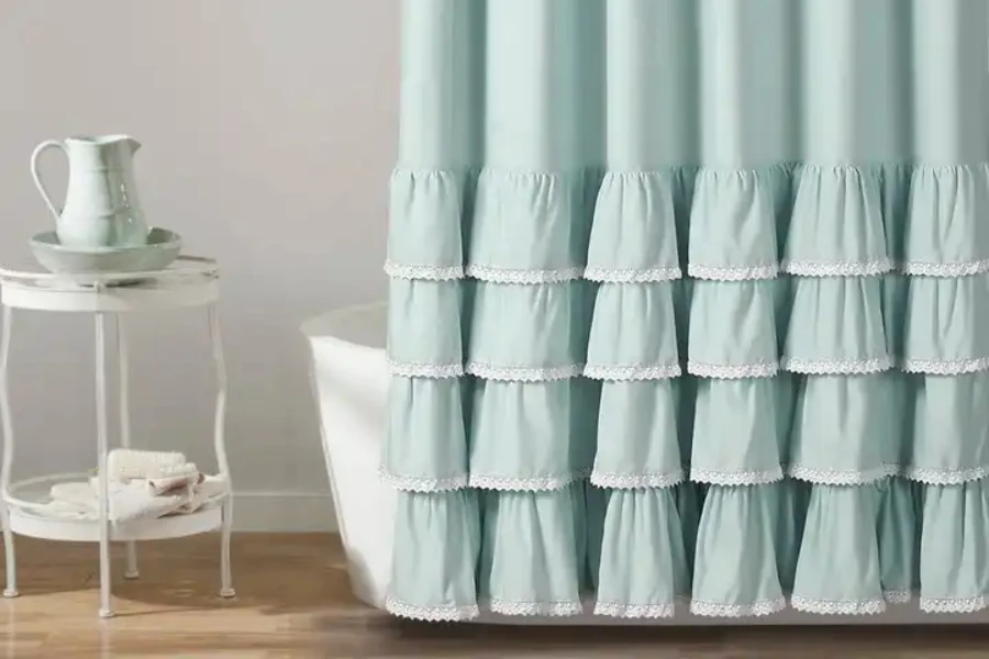 Ruffle shower curtains